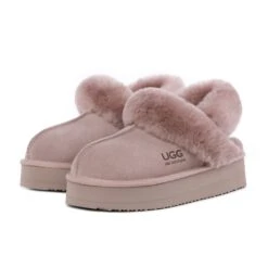 UGG Fluffy Strappy Platform Scuff -Chic Clothing Store HSY 5446