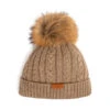 UGG Pure CASHMERE Beanie - Detachable PomPom -Chic Clothing Store NaturalBrown