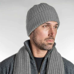 Premium Possum And Merino Wool-Ribbed Beanie -Chic Clothing Store mist